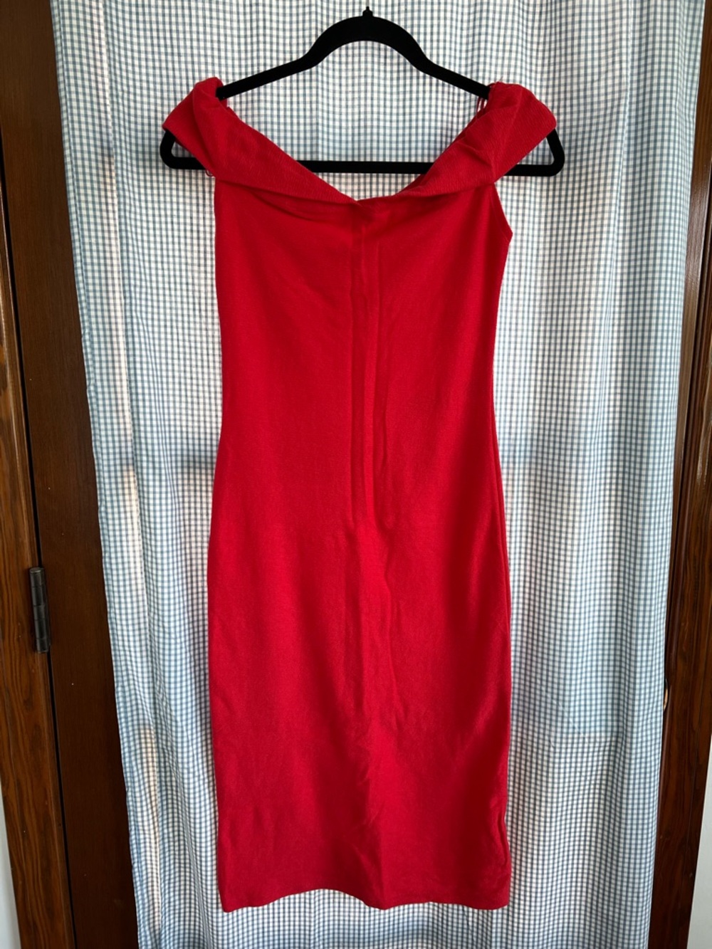 Zara Red Off-Shoulder Midi Dress